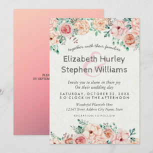 Chic Watercolor Blumenladen Polterabend Einladung