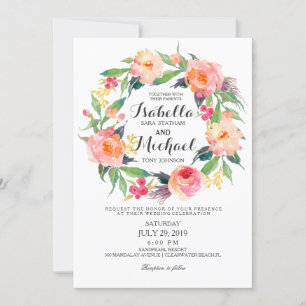 Chic Watercolor Blumenzeremonie Einladung