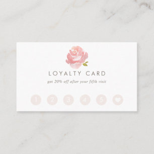 Chic Watercolor Blush Pink Rose Treuekarte