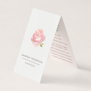 Chic Watercolor Blush Pink Rose Visitenkarten