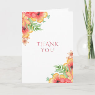 Chic Watercolor Corner Blume Vielen Dank Dankeskarte