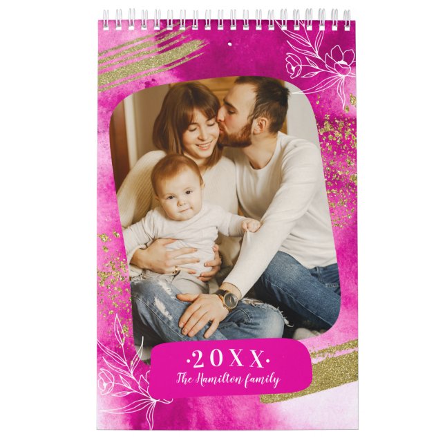 Chic Watercolor Custom Foto 2022 Kalender (Titelbild)