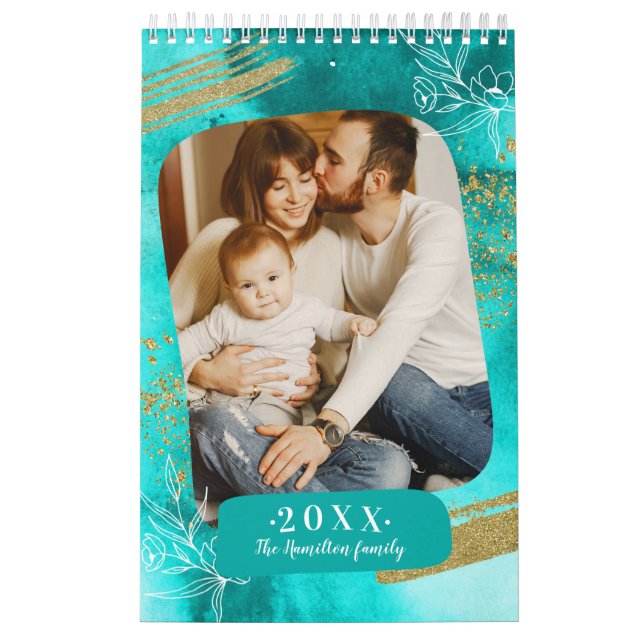 Chic Watercolor Custom Foto 2022 Kalender (Titelbild)