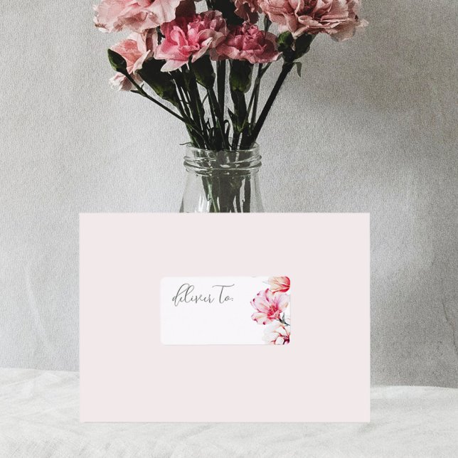 Chic Watercolor Floral Delivery to Address Label Adressaufkleber (Von Creator hochgeladen)