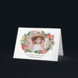 Chic Watercolor Floral Holiday Foto Feiertagskarte<br><div class="desc">Machen Sie eine atemberaubende Aussage in dieser Urlaubssaison mit diesem eleganten und modernen gefalteten Urlaubskartendesign mit handbemalten Aquarellbildern und Zierleisten,  die Ihr Foto präsentieren. Sehen Sie sich unseren Shop für weitere Stücke in diesem Design!</div>