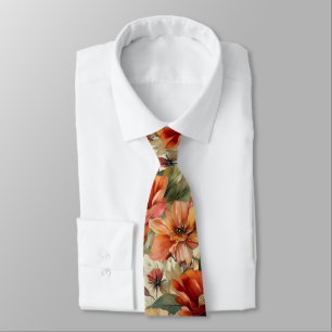 Chic Watercolor Floral Muster Krawatte