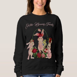 Chic Watercolor Floral Rose Wreath Oster Bunny Sweatshirt