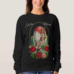 Chic Watercolor Floral Rose Wreath Ostersonntag S Sweatshirt