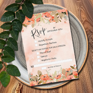 Chic Watercolor Floral RSVP Karte