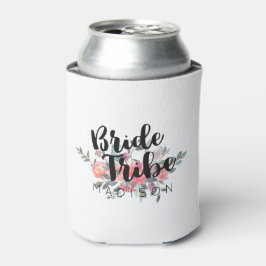 Chic Watercolor Floral Wedding Bribe Stamm Dosenkühler