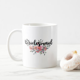 Chic Watercolor Floral Wedding Bridesmaid Kaffeetasse