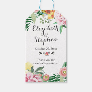 Chic Watercolor Floral Wedding Danke, dass Sie Tag Geschenkanhänger