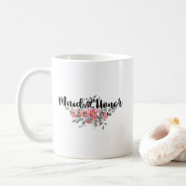 Chic Watercolor Floral Wedding Trauzeugin Kaffeetasse