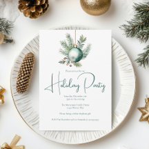 Chic Watercolor Green Ornament Party