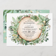 Chic Watercolor Greenery Botanischer Wald Hochzeit