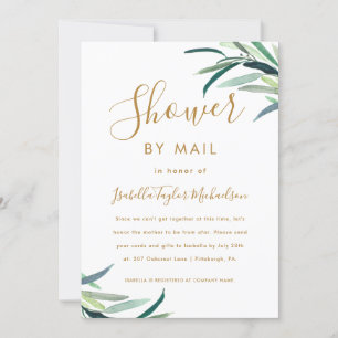 Chic Watercolor Grüne Dusche von Mail Einladung