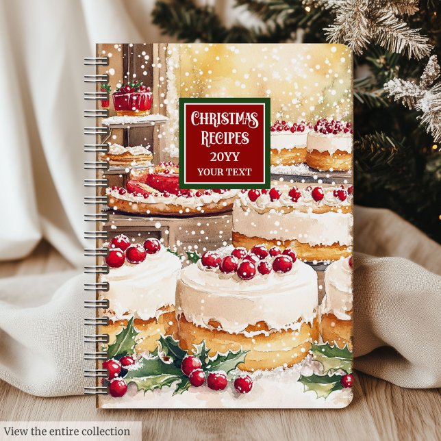 Chic Watercolor Holiday Baking Rezept Buch (Chic Watercolor Holiday Baking Recipe Book)