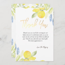 Chic Watercolor Lemons Dankeskarte