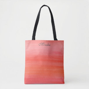 Chic Watercolor Red Coral Ombre Moderne personalis