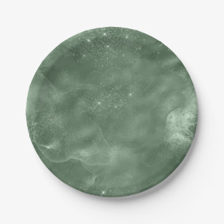 Chic Watercolor Sage Green Party Pappteller