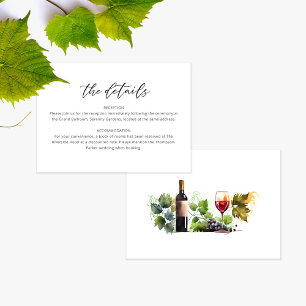 Chic Watercolor Script Wedding Details Card Dankeskarte