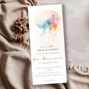 Chic Watercolor Unterwasserqualle Vow Renewal Einladung