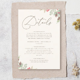 Chic Watercolor Wintergarten Details Hochzeiten Begleitkarte