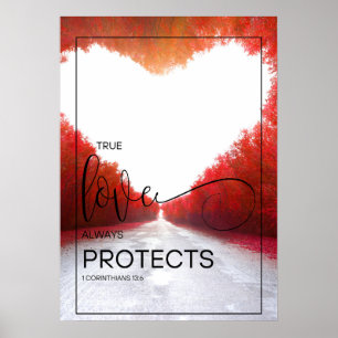 Chic Wedding Aisle Sign - 1 Korinther 13:6 Poster