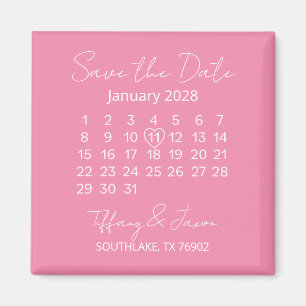 Chic Wedding Day Erinnerung Rosa und Weiß Magnet