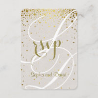 Chic Wedding Einladung | Gold Confetti Herz UAWG