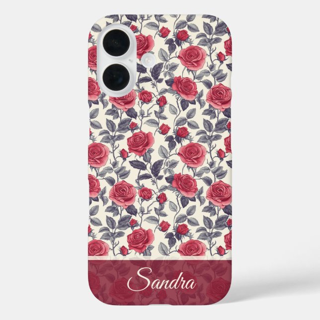 Chic Wedding Gift Rose Name Case-Mate iPhone Hülle (Rückseite)