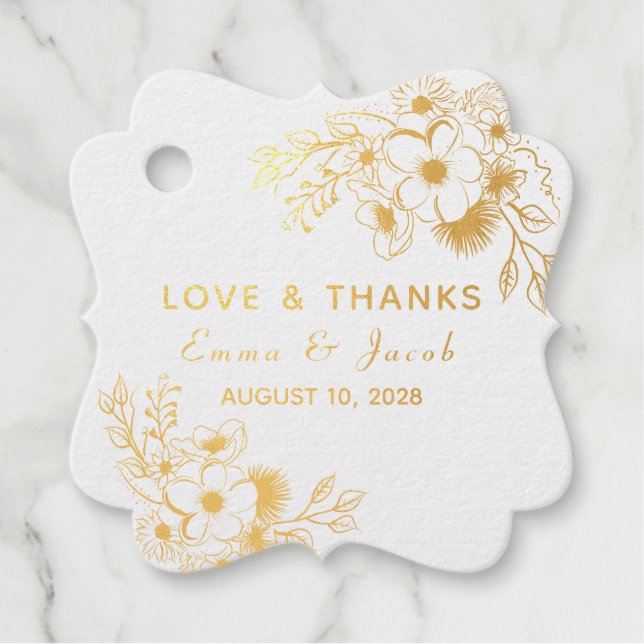 Chic Wedding Gold Geschenkanhänger (Vorderseite)