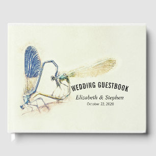 Chic Wedding Guestbook Dragonfly Paating Liebe Her Gästebuch