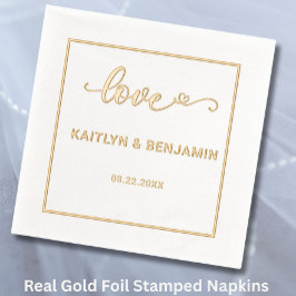 Chic Wedding Liebe & a Heart Foil gestempelte Napk Servietten Mit Folie