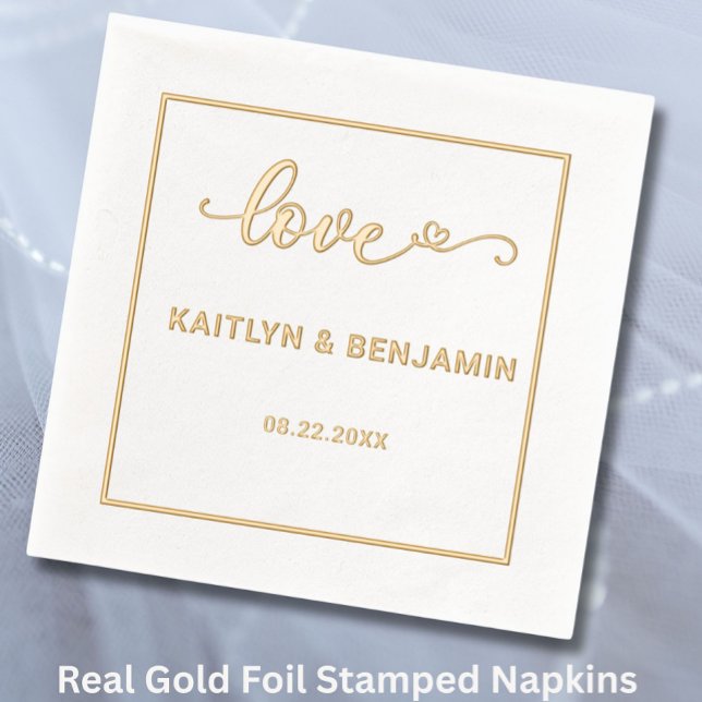 Chic Wedding Liebe & a Heart Foil gestempelte Napk Servietten Mit Folie (Von Creator hochgeladen)