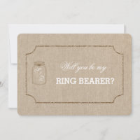 Chic Wedding Mason Jar Linen Leinwand RING BEARER