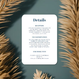 Chic Wedding Reception Details Buchungskarte Begleitkarte