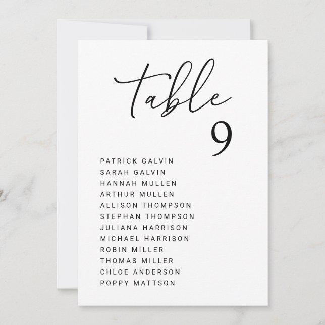 Chic Wedding Table Seekartenkarte Einladung (Vorderseite)