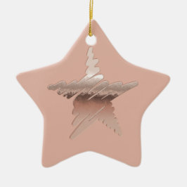 Chic Weihnachtsmetall Rose Goldstar Kastanie Keramik Ornament