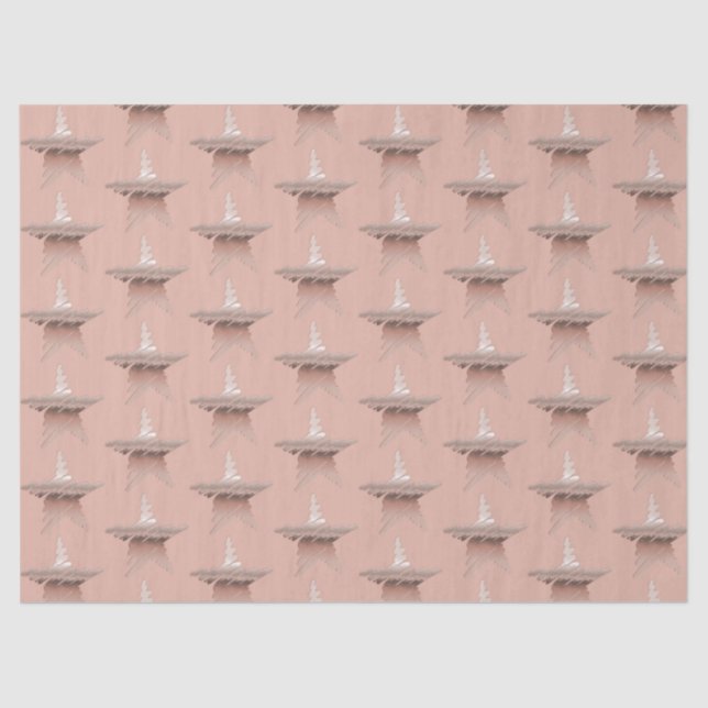 Chic Weihnachtsmetall Rose Goldstar Kastanie Seidenpapier (Vorderseite)