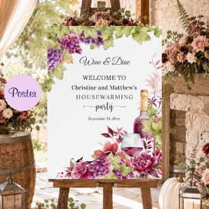 Chic-Wein- und Dinner-Housewarming-Party-Einladung Poster