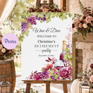 Chic-Wein-und-Essen-Ruhestandsfeier-Willkommen Poster