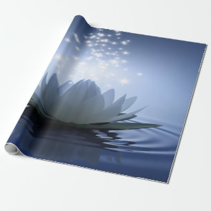 Chic weißer Lotus Blau Geschenkpapier