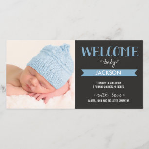 Chic Welcome Baby Boy Birth Ankündigung