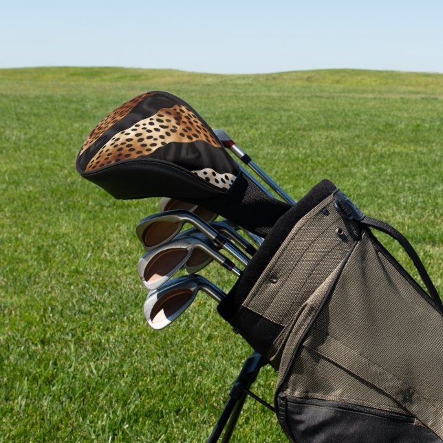 Chic Western Black Brown Cowhide Golf Headcover (In SItu)
