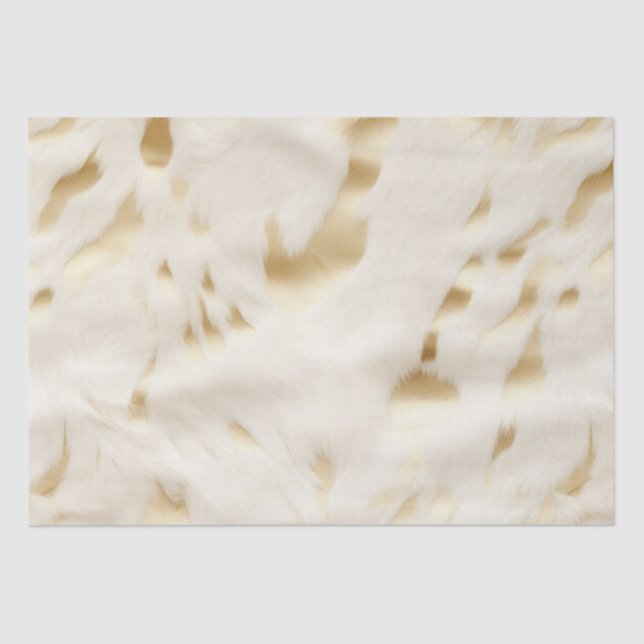 Chic Western Gold Weißes Creme Cowhide Seidenpapier (Vorderseite)