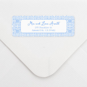 Chic Whimsical Blue Tile Muster Mittelmeer