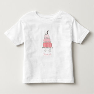 Chic Whimsical Pink Cake Girl's 3. Geburtstag Part Kleinkind T-shirt