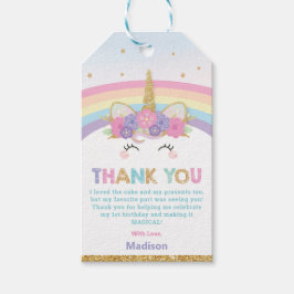Chic Whimsical Unicorn Rainbow 1. Geburtstagsfavor Geschenkanhänger