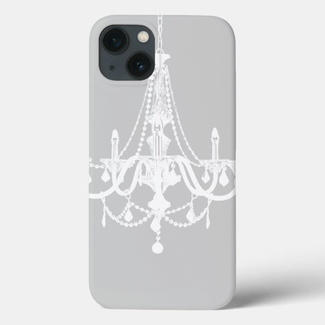 Chic White and Gray Chandelier Case-Mate iPhone Hülle (Rückseite)